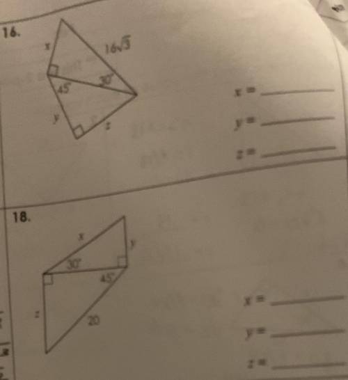 Homework 2 special triangle 16 and 18