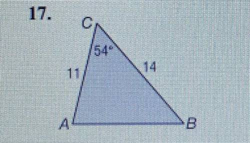 HELP!
Find the area of triangleABC to the nearest tenth.