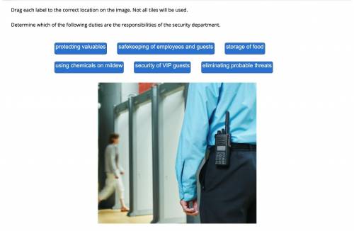 Determine which of the following duties are the responsibilities of the security department.