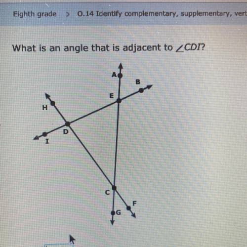 What is an angle that is adjacent to CDI?