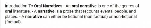 Meaning of oral narrative​
