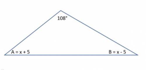 Find the measure of angle A and for B. (Hint: you will need to find the value of x, but that is NOT