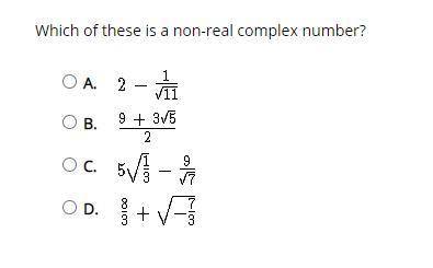 Which of these is a non real complex number?