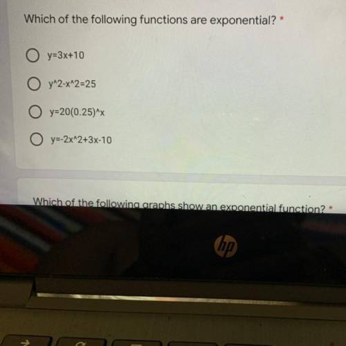Which of the following functions are exponential