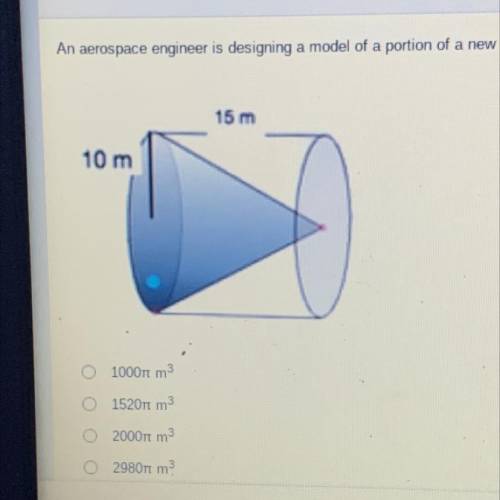 An aerospace engineer is designing a model of a portion of a new telescope, a cylinder with a cone
