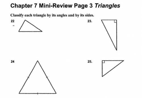 Classify each triangle by its angles and sides. Links = REPORTED.
