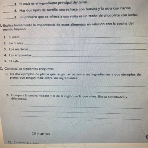 Question 1&2 from part c I need help on