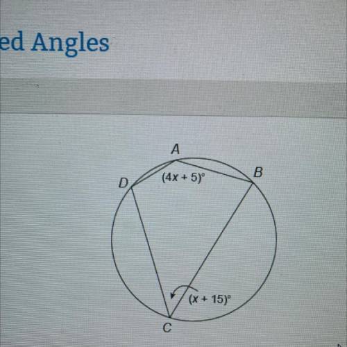 Quadrilateral ABC D is in scribed in a circle. What is the measure of angle a?
