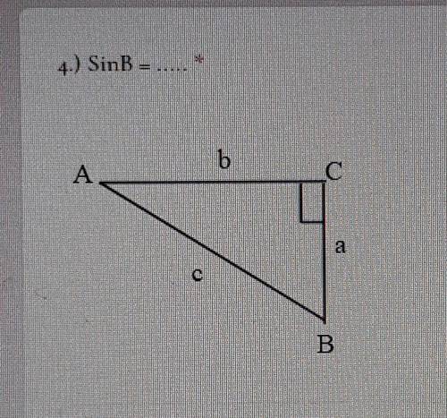 Please help me:(

Picture is below!These are the answer choices:A. a/cB. a/bC. c/bD. b/c​