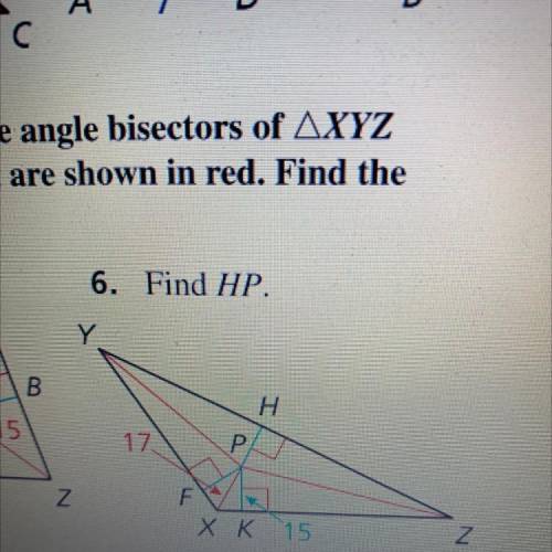 The angle bisectors of triangle XYZ intersect at point P and are shown in red. Find the indicated m
