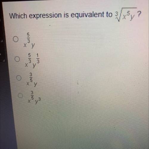 Which expression is equivalent to 3/x^5y?