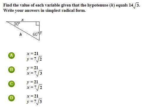 Find the value of each variable given that the hypotenuse (h) equals 143.

Write your answers in s