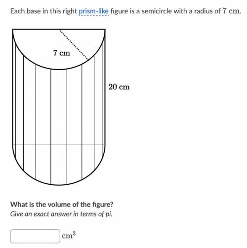 What is the volume of the figure in terms of pi?