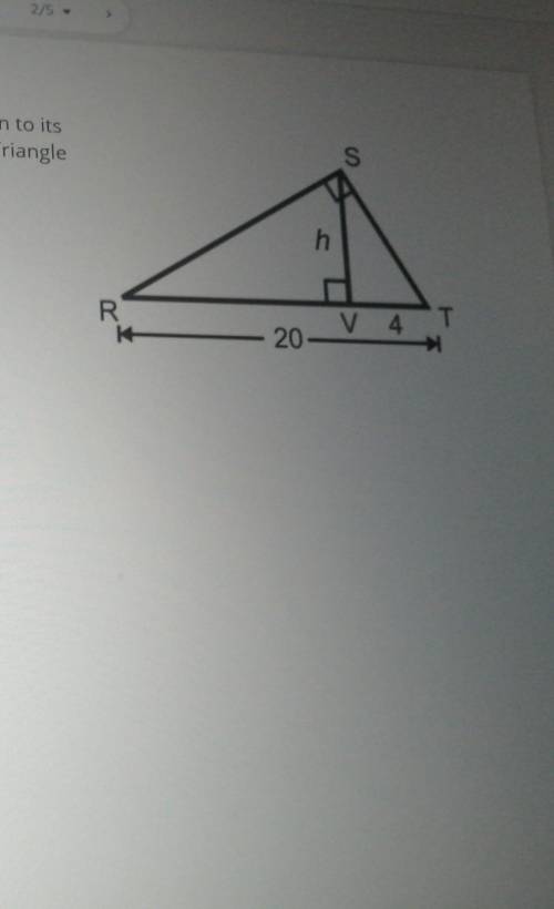 S 1. In right triangle RST, altitude SV is drawn to its hypotenuse. Select all triangle(s) that Tri