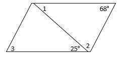 HELP DUE IN 15 MINS!

Find the measures of the numbered angles in the parallelogram.
m∠1 =?? degre