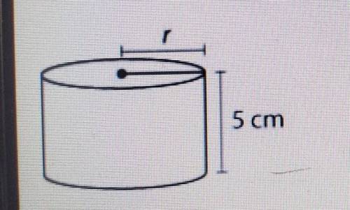 The cylinder below has a volume of 80 cm³. what is the value for r?​