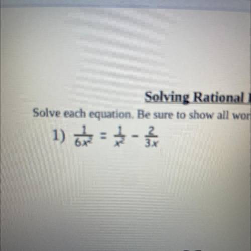 Can someone answer this rational equation
