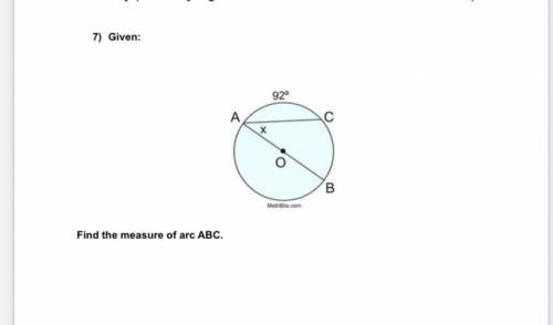 Find Arc measure of ABC