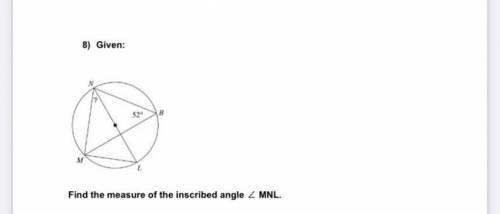 Find the measure of the inscribed angle