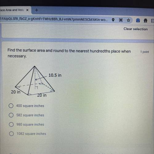 Find the surface area and round to the nearest hundredths place when necessary.