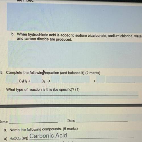 Please help with number 8 it is due in 20min