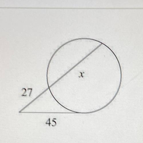 Find the length of x. Assume that lines which appear to be tangent to the circle are tangent

A) 3
