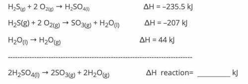 Find the ΔH for the reaction below, given the following reactions and subsequent ΔH values:
