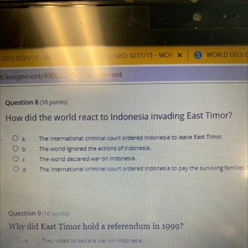 How did the world react to Indonesia invading East Timor?