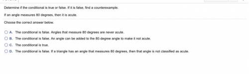 If you measure angle is 80 is an acute?