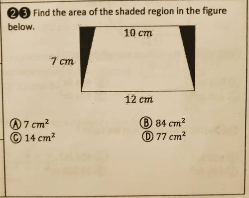 Find the area of the shaded region in the figure below and please show me how you got the answer. T