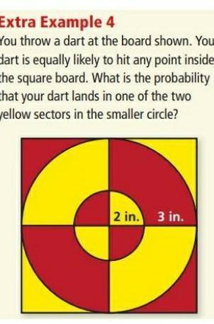 You throw a dart at the board shown. Your dart is equally likely to hit any point inside the square
