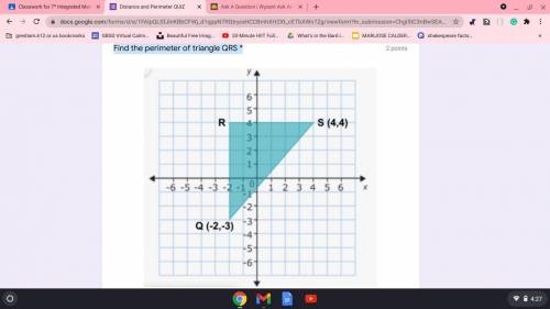 Find the perimeter of triangle QRS *