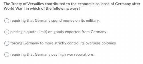 the treaty of Versailles contributed to the economic collapse of Germany after world war 1 in which