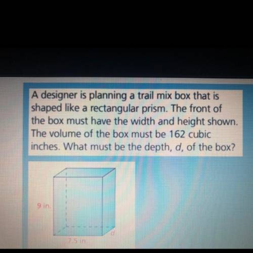 A designer is planning a trail mix box that is shaped like a rectangular prism. The front of the bo