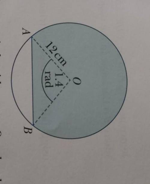 The diagram shows a circle with centre O and a chord AB.

The radius of the circle is 12 cm and an