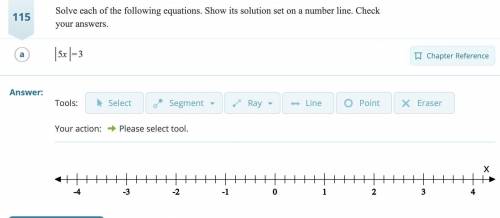 Solve each of the following equations. Show its solution set on a number line. Check your

answers