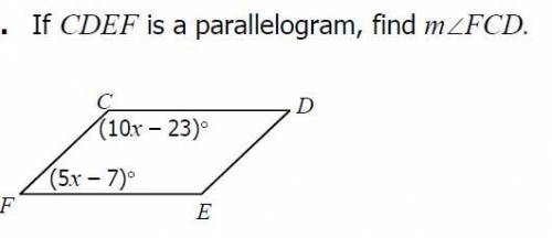 If CDEF is a parallelogram, find m