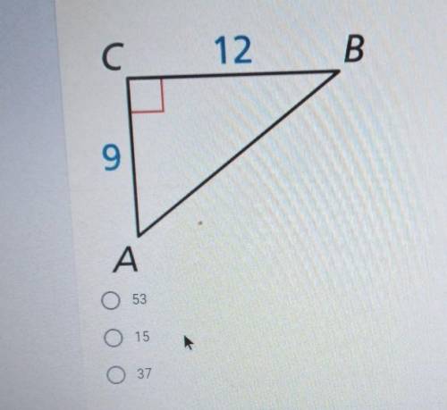 Find the measure of angle A. Round your answer to the nearest whole number​