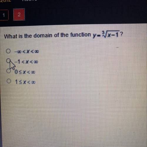Please help 
What is the domain of the function y-x-1?
<<
91-1
00
13X
