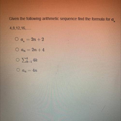 Given the following arithmetic sequence find the formula.