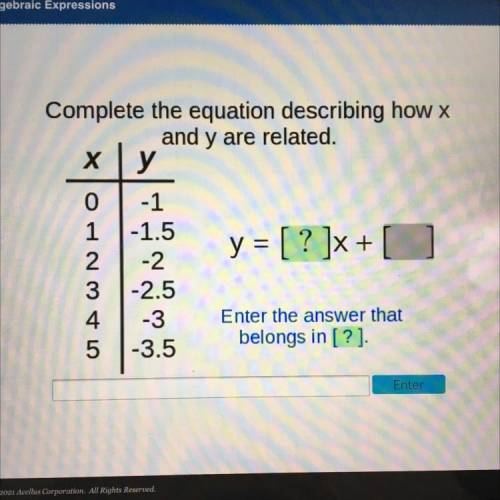 Complete the equation describing how X and Y are related￼, only answer if you’re sure. Need full eq