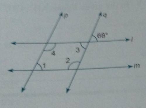 Please answer in full process question

In the given figure l ||m and p || q. Find the measure of
