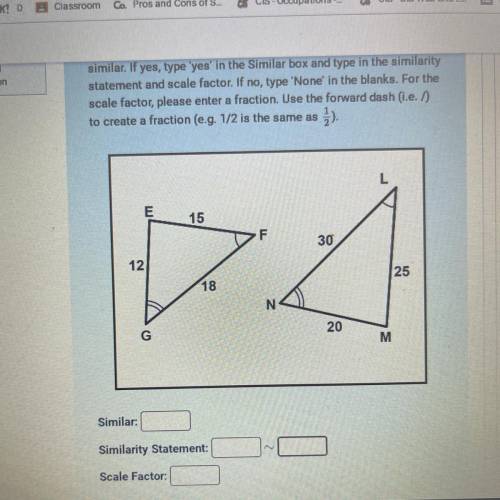 Similar:
Similarity Statement:
Scale Factor:
Please help, NO LINKS