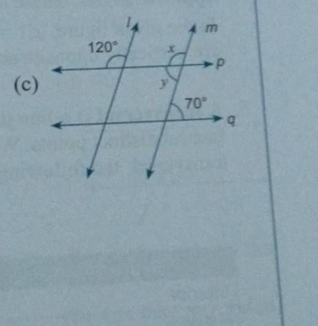 Please answer in full process

questions Given L || M find the value of unknown angles in each of