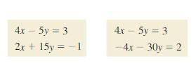 Which of the systems of linear equations are equivalent?