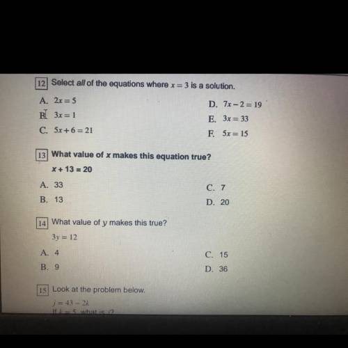 Can y’all help me on question 13?!