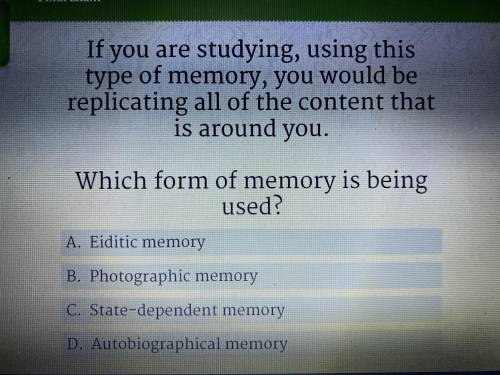 if you are studying, using this type of memory, you would be replicating all of the content that is