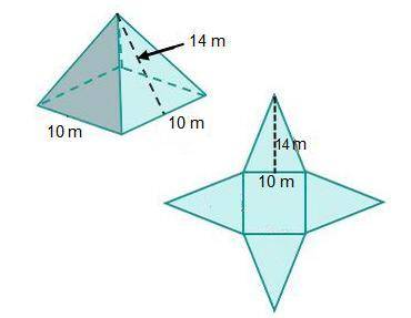 What is the total surface area of the square pyramid?
