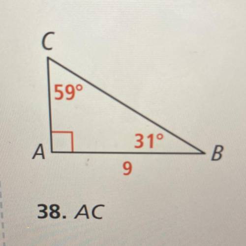 HELP PLS RIGHT NOWWW
For Exercise 38, find each length.
38. AC