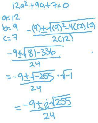 Solve using the quadratic formula. Show all work. Write each solution in simplest form. No decimals.